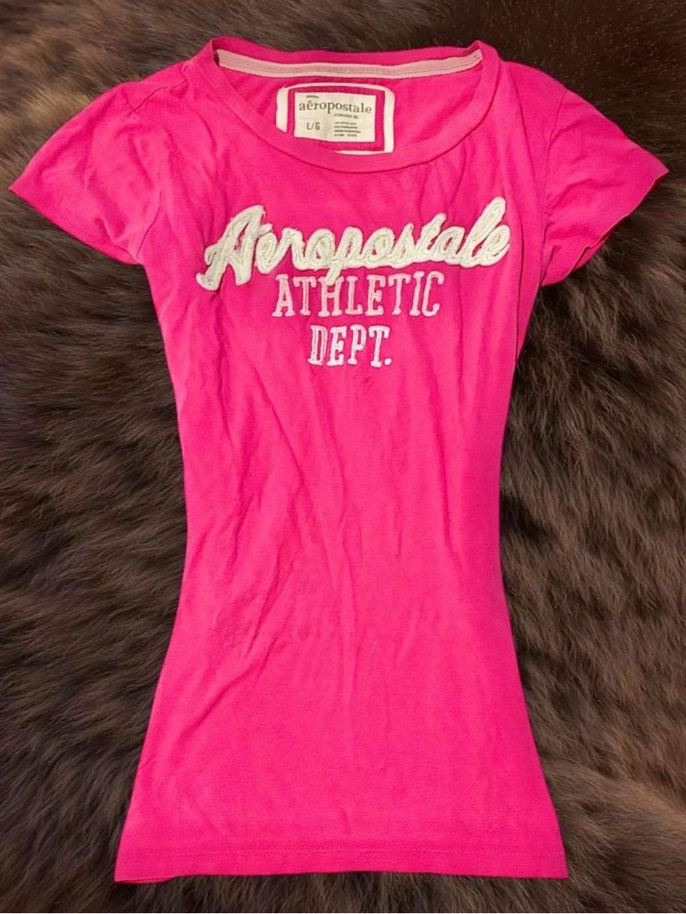 Vtg Y2k Aeropostale Women's Pink Athletic Dept. Graphic Tee